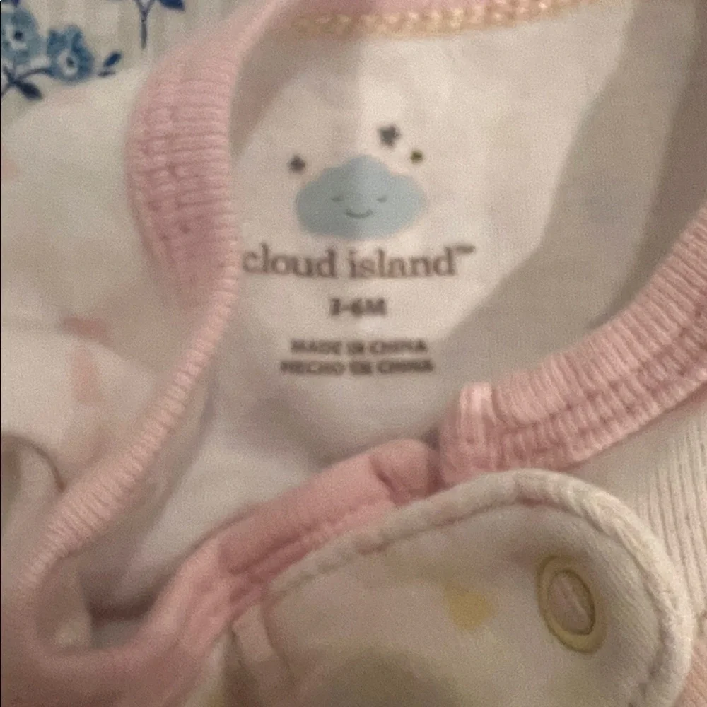 Cloud Island Baby Girl Zipper Footie Pajamas 3-6M | Pastel Pajamas